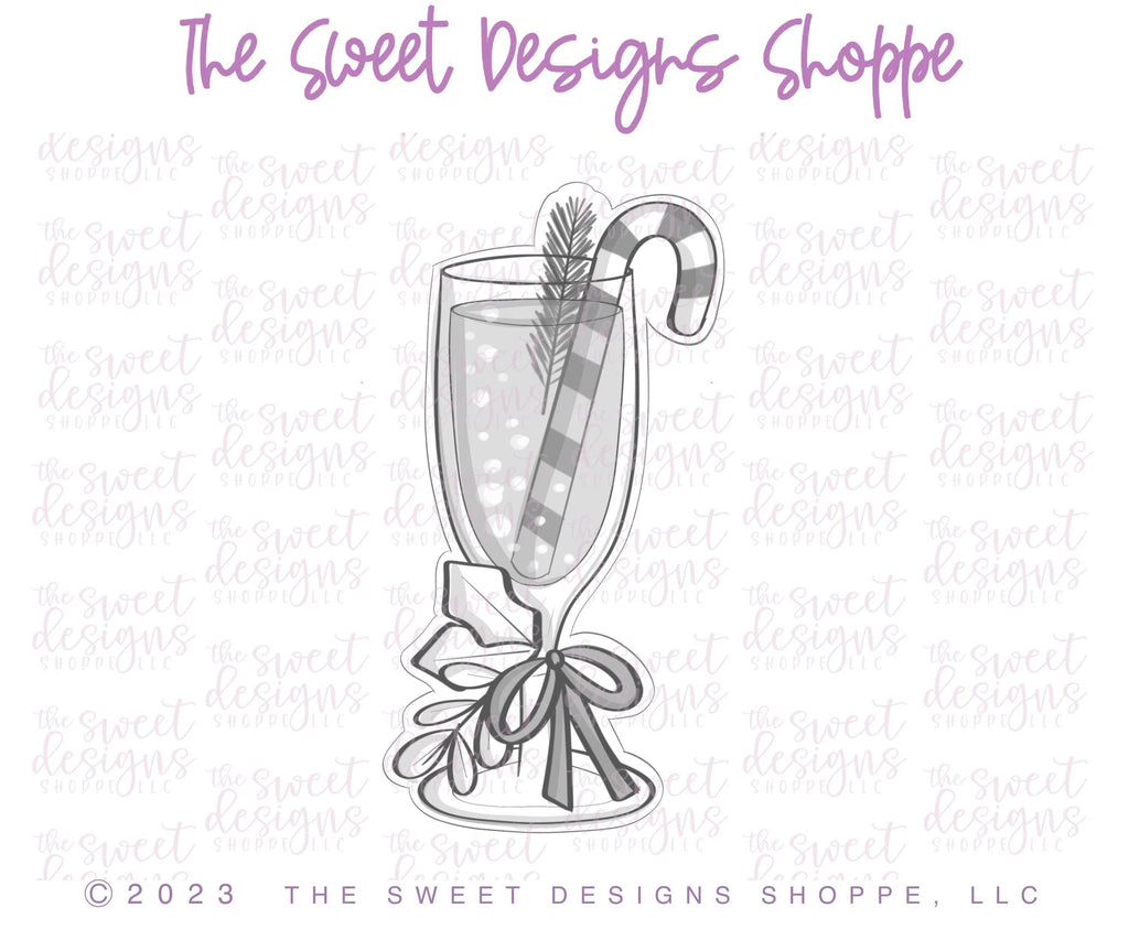 Cookie Cutters - Holiday Champagne - Cookie Cutter - The Sweet Designs Shoppe - TSDS - - ALL,celebration,Christmas,Christmas / Winter,Cookie Cutter,Food,Food & Beverages,Promocode,wine,Winter