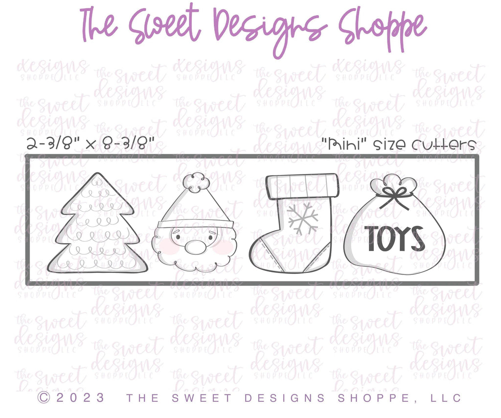Cookie Cutters - Holly Jolly Mini Set - Set of 4 - Cookie Cutters - The Sweet Designs Shoppe - TSDS - - ALL,Christmas,Christmas / Winter,Cookie Cutter,Mini Sets,Promocode,regular sets,Santa,Santa Claus,Santa Face,set,Winter