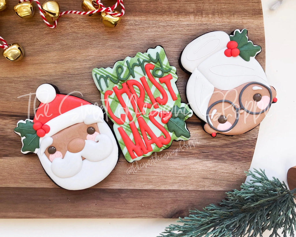 Cookie Cutters - Holly Merry Christmas Set - 3 Piece Set - Cookie Cutters - The Sweet Designs Shoppe - TSDS - - ALL,Christmas,Christmas / Winter,Christmas Cookies,Cookie Cutter,Mini Set,Mini Sets,Plaques,PLAQUES HANDLETTERING,Promocode,regular sets,SantaSet006,set,sets