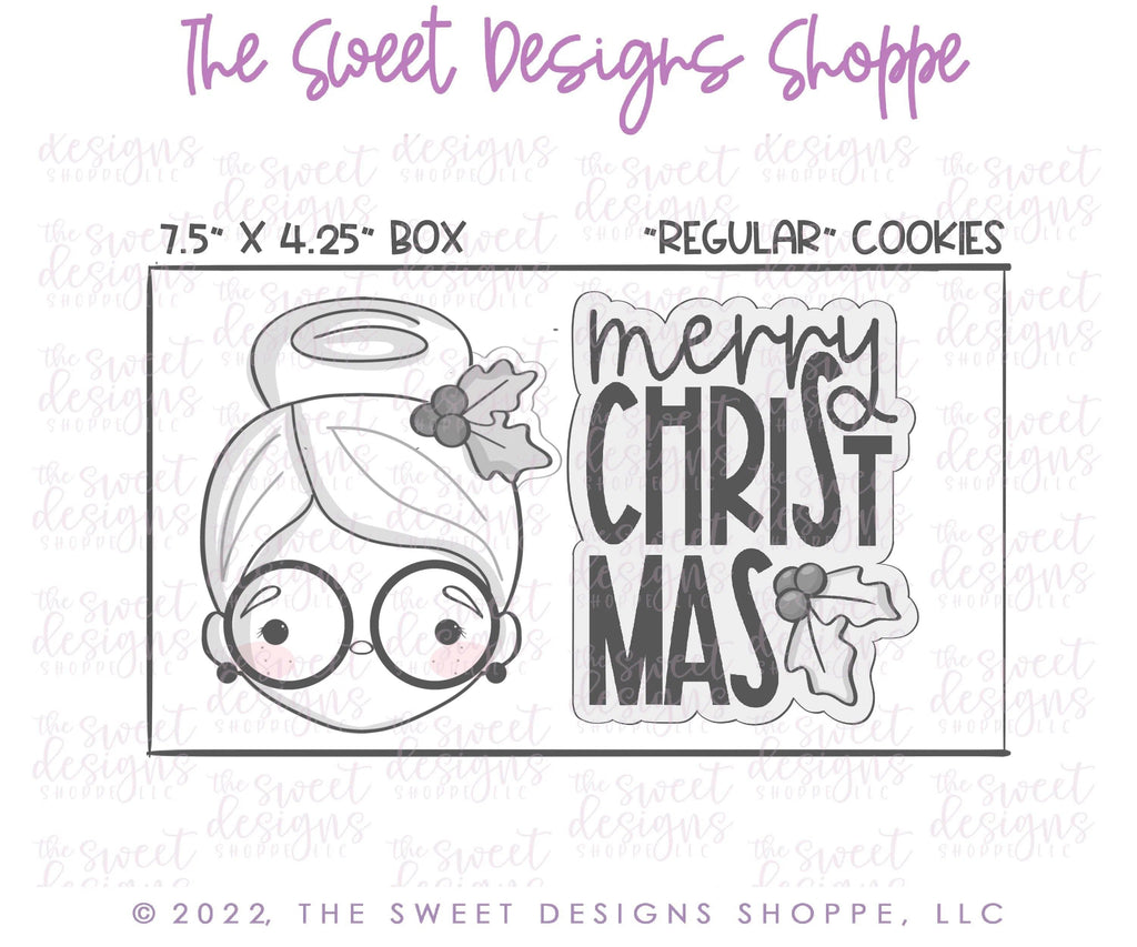 Cookie Cutters - Holly Merry Christmas Set - 3 Piece Set - Cookie Cutters - The Sweet Designs Shoppe - TSDS - - ALL,Christmas,Christmas / Winter,Christmas Cookies,Cookie Cutter,Mini Set,Mini Sets,Plaques,PLAQUES HANDLETTERING,Promocode,regular sets,SantaSet006,set,sets