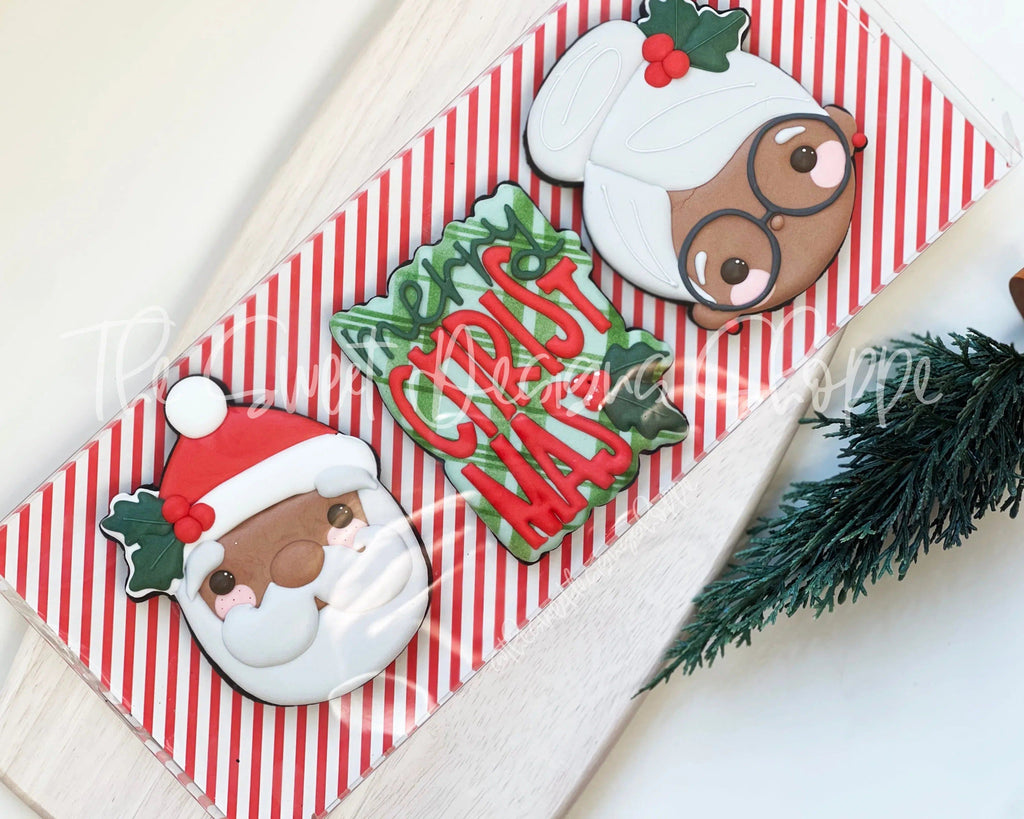 Cookie Cutters - Holly Merry Christmas Set - 3 Piece Set - Cookie Cutters - The Sweet Designs Shoppe - TSDS - - ALL,Christmas,Christmas / Winter,Christmas Cookies,Cookie Cutter,Mini Set,Mini Sets,Plaques,PLAQUES HANDLETTERING,Promocode,regular sets,SantaSet006,set,sets