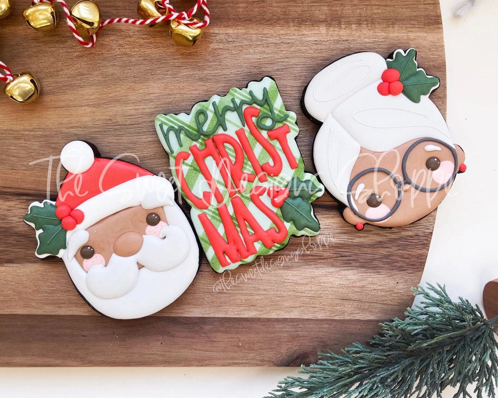 Cookie Cutters - Holly Merry Christmas Set - 3 Piece Set - Cookie Cutters - The Sweet Designs Shoppe - - ALL, Christmas, Christmas / Winter, Christmas Cookies, Cookie Cutter, Mini Set, Mini Sets, Plaques, PLAQUES HANDLETTERING, Promocode, regular sets, SantaSet006, set, sets