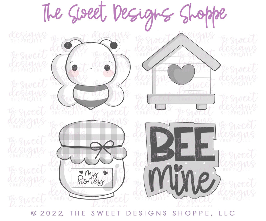 Cookie Cutters - Honey Bee Mine Cookie Cutters Set - Set of 4 - Cookie Cutters - The Sweet Designs Shoppe - - ALL, Animals and Insects, Cookie Cutter, insect, Insects, Mini Sets, Promocode, regular sets, set, valentine, Valentine's