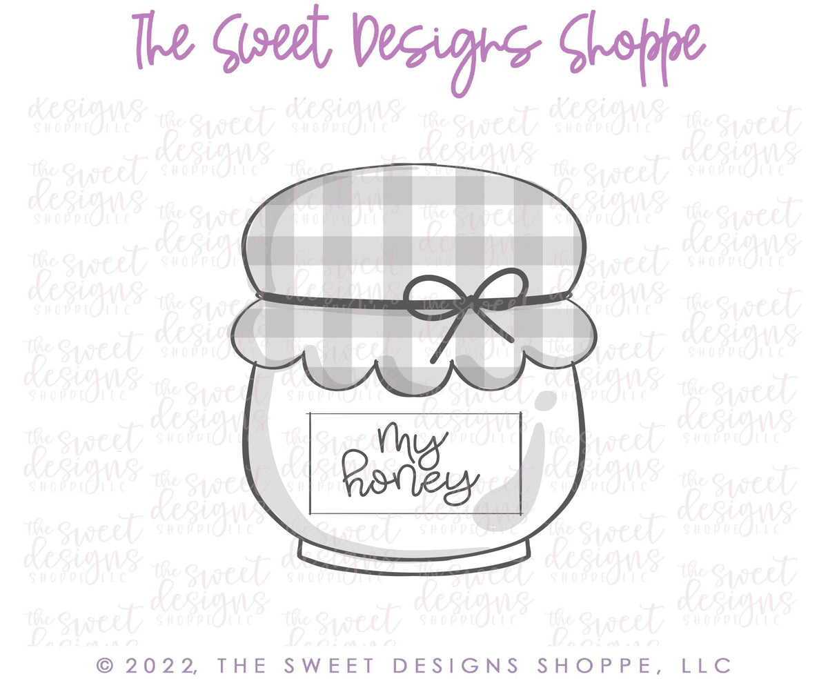 Cookie Cutters - Honey Jar - Cookie Cutter - The Sweet Designs Shoppe - TSDS - - ALL,bee,Cookie Cutter,Food,Food & Beverages,Lady Milk Stache,Lady MilkStache,LadyMilkStache,Nature,Promocode,STL,Sweet,Teacher,Valentines