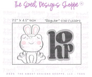 Cookie Cutters - Hop Frog & Plaque Set - Set of 2 - Cookie Cutters - The Sweet Designs Shoppe - TSDS - - ALL,Animal,Animals,Cookie Cutter,Easter,Easter / Spring,PLAQUES HANDLETTERING,Promocode,regular sets,set,STL
