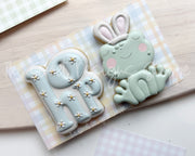 Cookie Cutters - Hop Frog & Plaque Set - Set of 2 - Cookie Cutters - The Sweet Designs Shoppe - TSDS - - ALL,Animal,Animals,Cookie Cutter,Easter,Easter / Spring,PLAQUES HANDLETTERING,Promocode,regular sets,set,STL
