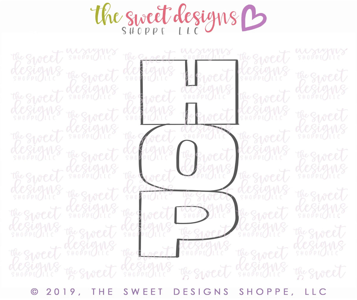 Cookie Cutters - HOP Plaque - Cookie Cutter - The Sweet Designs Shoppe - TSDS - - ALL,Cookie Cutter,Easter,Easter / Spring,handlettering,Nature,Plaque,Plaques,PLAQUES HANDLETTERING,Promocode