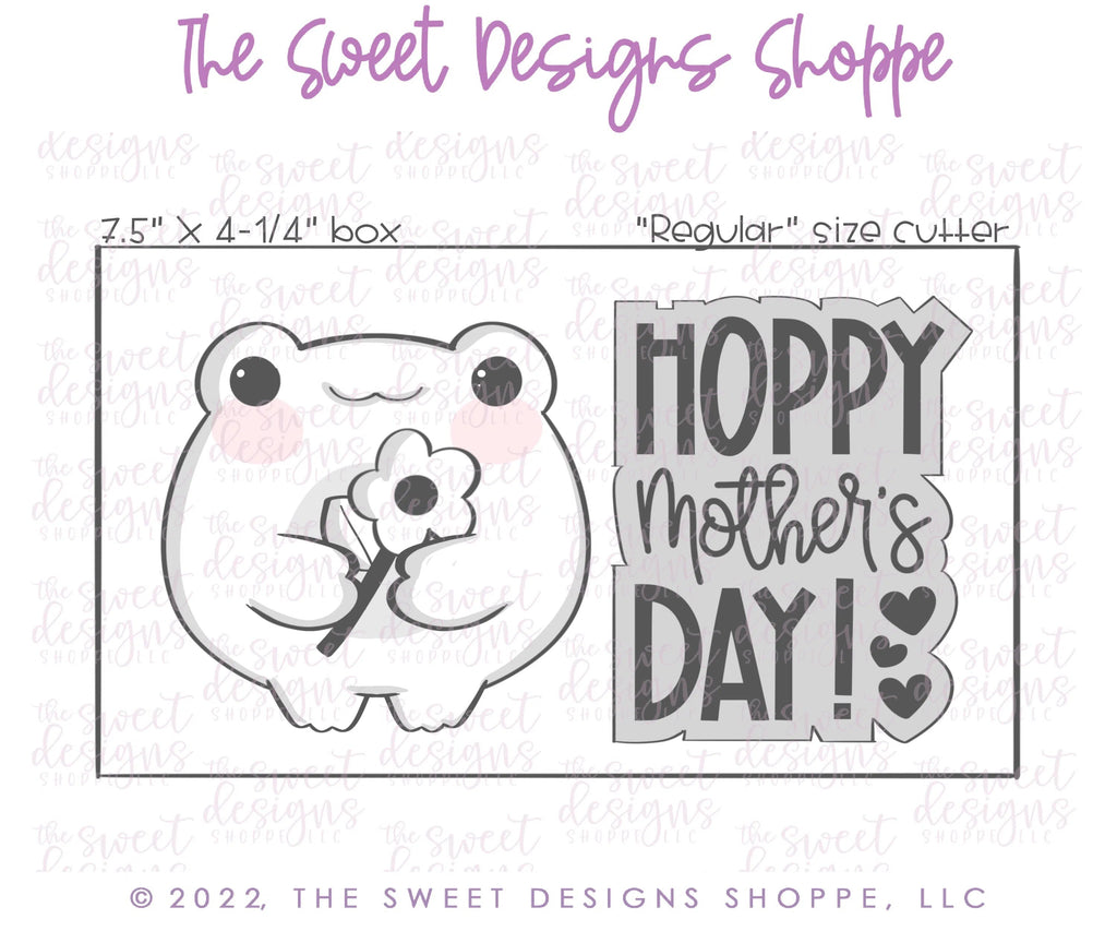 Cookie Cutters - Hoppy Mother's Day & Frog Cookie Cutters Set - Set of 2 - Cookie Cutters - Sweet Designs Shoppe - - ALL, Cookie Cutter, Mini Sets, MOM, mother, Mothers Day, Promocode, regular sets, set