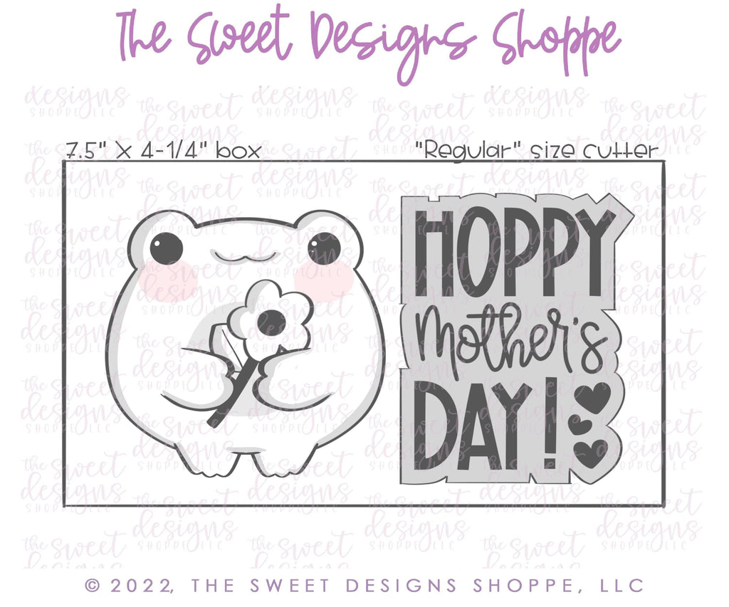 Cookie Cutters - Hoppy Mother's Day & Frog Cookie Cutters Set - Set of 2 - Cookie Cutters - The Sweet Designs Shoppe - - ALL, Cookie Cutter, Mini Sets, MOM, mother, Mothers Day, Promocode, regular sets, set