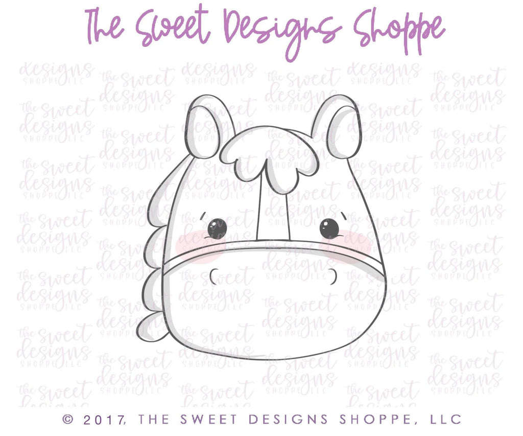 Cookie Cutters - Horse Face v2- Cookie Cutter - The Sweet Designs Shoppe - TSDS - - ALL,Animal,Animals,Cookie Cutter,Face,Farm,Horse,Promocode