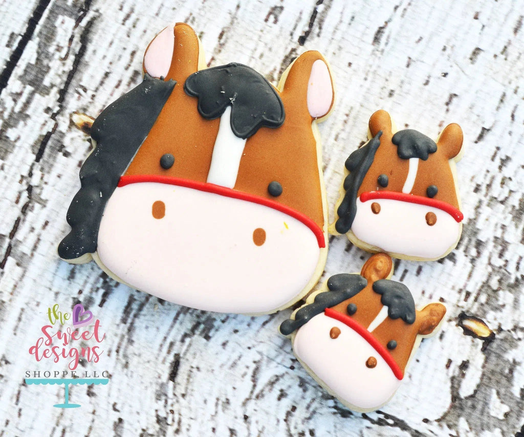 Cookie Cutters - Horse Face v2- Cookie Cutter - The Sweet Designs Shoppe - TSDS - - ALL,Animal,Animals,Cookie Cutter,Face,Farm,Horse,Promocode