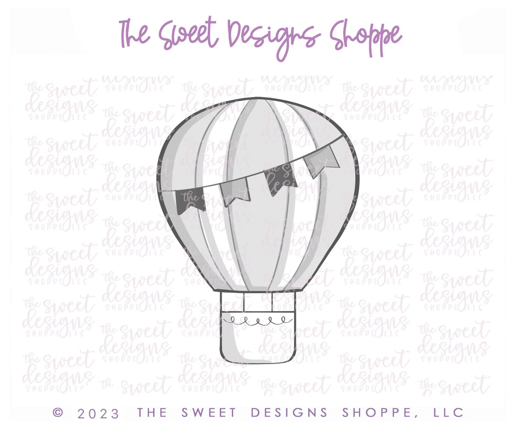 Cookie Cutters - Hot Air Balloon with Bunting - Cookie Cutter - The Sweet Designs Shoppe - - ALL, Baby / Kids, Cookie Cutter, Easter / Spring, kids, Kids / Fantasy, Miscellaneous, Promocode