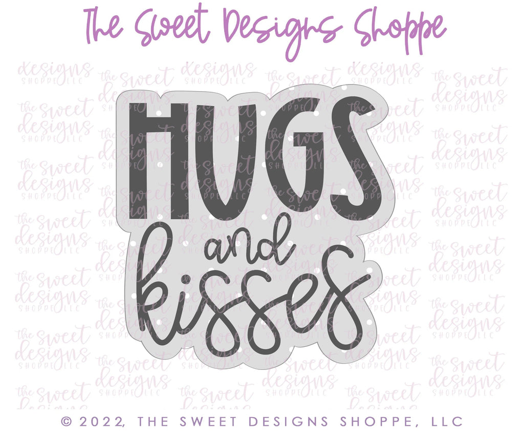 Cookie Cutters - HUGS and KISSES Plaque - Cookie Cutter - Sweet Designs Shoppe - - ALL, Cookie Cutter, kid, kids, Plaque, Plaques, Promocode, valentine, valentines