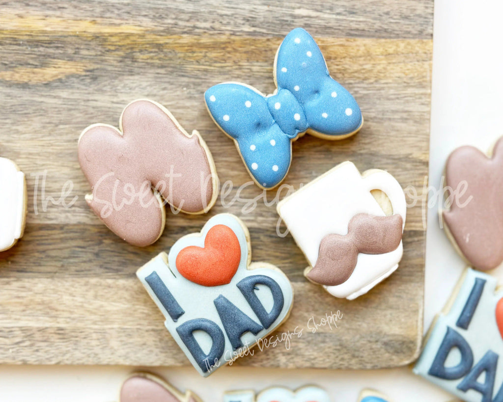 Cookie Cutters - I LOVE Dad Cookie Cutters Set - Set of 4 Cookie Cutters - The Sweet Designs Shoppe - TSDS - - ALL,Cookie Cutter,dad,Father,Fathers Day,Gentleman,gentlemen,grandfather,Mini Sets,Promocode,regular sets,set
