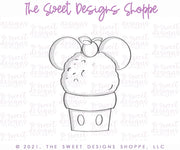 Cookie Cutters - Ice Cream A Theme Park Snack - Cookie Cutter - The Sweet Designs Shoppe - TSDS - - ALL,Birthday,cone,Cookie Cutter,Food,Food and Beverage,Food beverages,icecream,kids,Kids / Fantasy,mouse,Promocode,STL,summer,Sweet,Sweets,Theme Park,Travel