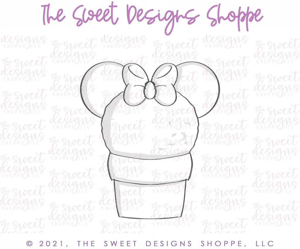 Cookie Cutters - Ice Cream B Theme Park Snack - Cookie Cutter - The Sweet Designs Shoppe - TSDS - - ALL,Birthday,cone,Cookie Cutter,Food,Food and Beverage,Food beverages,icecream,kids,Kids / Fantasy,mouse,Promocode,summer,Sweet,Sweets,Theme Park,Travel