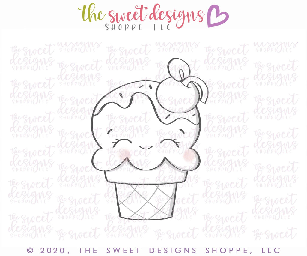 Cookie Cutters - Ice Cream Cone 2020 - Cookie Cutter - The Sweet Designs Shoppe - - ALL, cone, Cookie Cutter, Food, Food and Beverage, Food beverages, icecream, Promocode, Summer, Sweet, Sweets, valentine, valentines