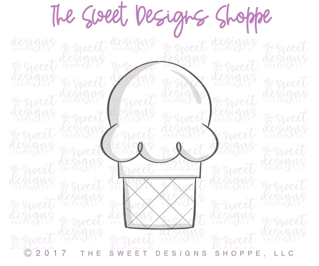 Cookie Cutters - Ice Cream Cone v2- Cookie Cutter - The Sweet Designs Shoppe - TSDS - - 4th,4th July,4th of July,ALL,Birthday,cone,Cookie Cutter,Food,Food & Beverages,Food and Beverage,fourth of July,Ice Cream,icecream,Independence,Patriotic,Promocode,summer,Sweets,USA,valentine,valentines