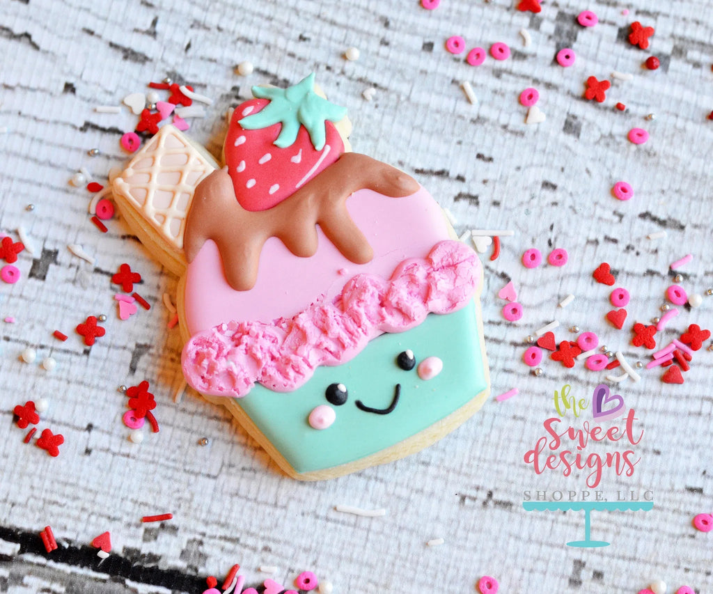 Cookie Cutters - Ice Cream v2- Cookie Cutter - Sweet Designs Shoppe - - ALL, cone, Cookie Cutter, Cute couple, Cute Couples, Food, Food & Beverages, Food and Beverage, Ice Cream, icecream, Promocode, summer, valentine, Valentines, Winter