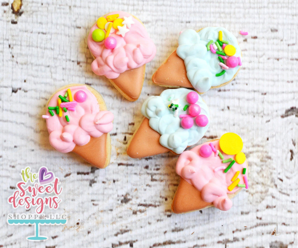 Cookie Cutters - Ice Cream Waffle v2- Cookie Cutter - The Sweet Designs Shoppe - TSDS - - ALL,cone,Cookie Cutter,Food,Food & Beverages,icecream,Luau,Party,Promocode,summer,valentine,valentines