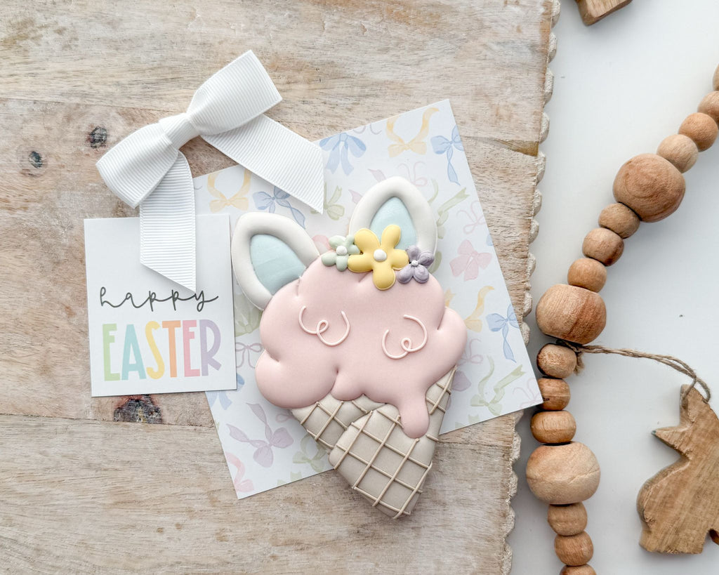 Cookie Cutters - Ice Cream with Bunny Ears - Cookie Cutter - The Sweet Designs Shoppe - TSDS - - ALL,Cookie Cutter,Easter,Easter / Spring,fast food,Food,Food & Beverages,Ice Cream,icecream,Misc,Miscellaneous,pop,popscicle,Promocode,Sweet,Sweets