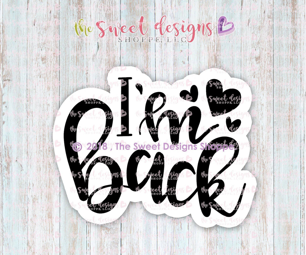Cookie Cutters - I'm Back Plaque v2 - Cookie Cutter - The Sweet Designs Shoppe - TSDS - - ALL,Christmas,Christmas / Winter,Cookie Cutter,Decoration,Elf,elf's,Promocode,STL,Winter