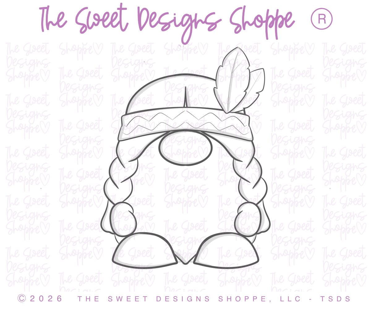 Cookie Cutters - Indian Gnome - Cookie Cutter - The Sweet Designs Shoppe - TSDS - - ALL,Cookie Cutter,Fall / Thanksgiving,gnome,indian gnome,new,Promocode,STL,thanksgiving
