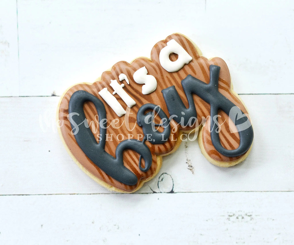 Cookie Cutters - Its a Baby Boy Plaque - Cookie Cutter - Sweet Designs Shoppe - - ALL, Baby, Baby Girl, baby shower, Cookie Cutter, Customize, it's a girl, lettering, Plaque, Plaques, Promocode