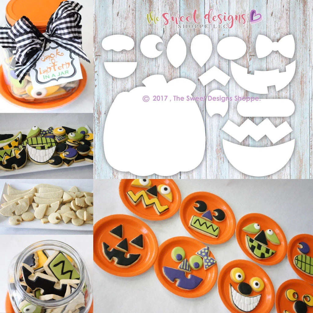 Cookie Cutters - Jack O Lantern DIY Set - Cookie Cutters - The Sweet Designs Shoppe - - ALL, Cookie Cutter, DIY, Fall, Fall / Halloween, Fall / Thanksgiving, Halloween, Halloween set, Halloween Sets, Jack o Lantern, Mini Set, Mini Sets, Promocode, Pumpkin, Pumpkin set, regular sets, Set, sets, thanksgiving, Tiny Set, Tiny sets