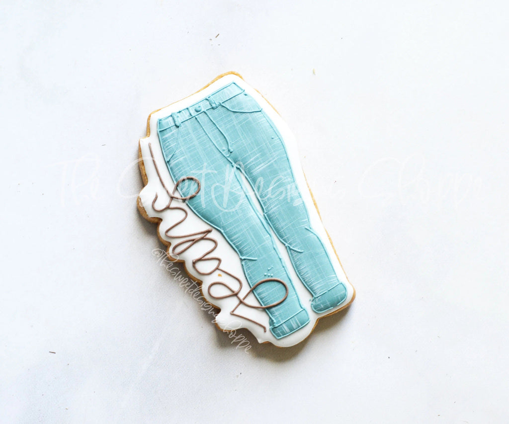 Cookie Cutters - Jeans Cookie Sticker - Cookie Cutter - The Sweet Designs Shoppe - - Accesories, Accessories, accessory, ALL, Clothing / Accessories, Cookie Cutter, Fall, Fall / Thanksgiving, handlettering, Plaque, Plaques, PLAQUES HANDLETTERING, Promocode