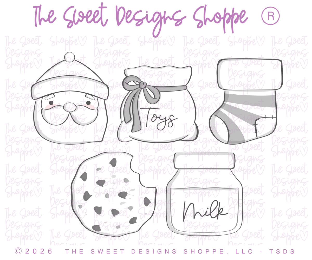 Cookie Cutters - Jolly Santa Christmas Cookie Cutters Set - Set of 5 - Cookie Cutters - The Sweet Designs Shoppe - TSDS - - ALL,Christmas,Christmas / Winter,Christmas Cookies,Cookie Cutter,Mini Sets,new,Promocode,regular sets,Santa,Santa Claus,Santa Face,set,STL