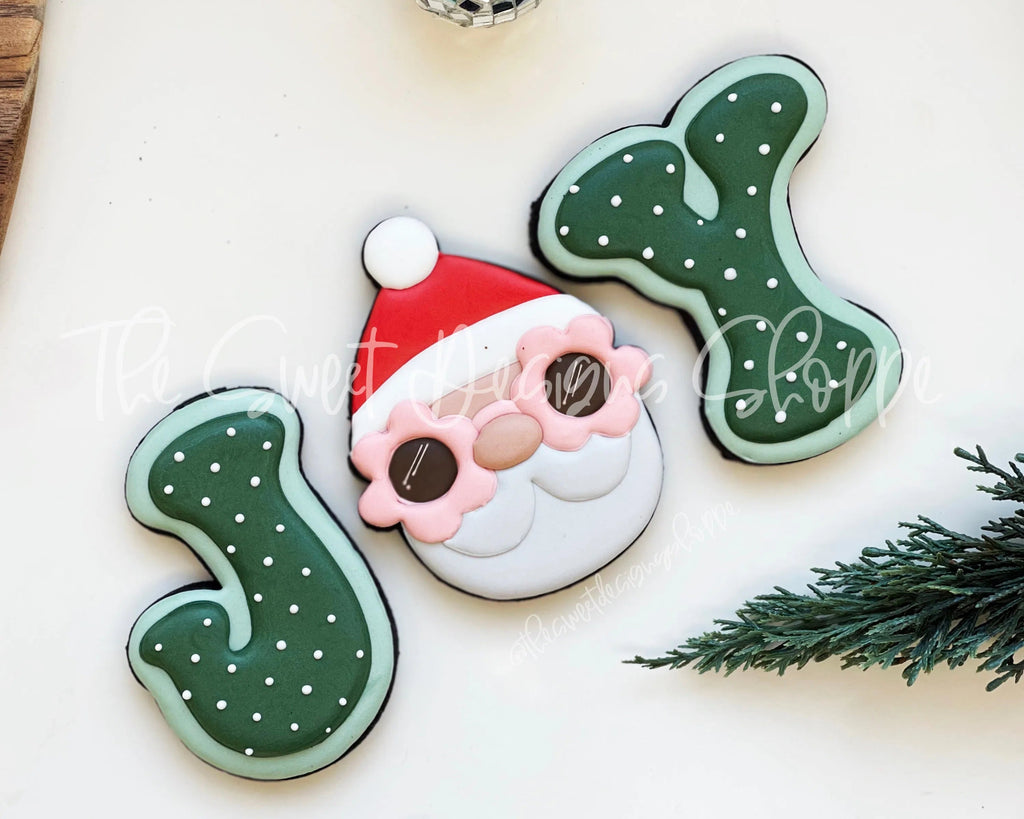 Cookie Cutters - JOY Groovy Santa Set - Set of 3 - Cookie Cutters - Sweet Designs Shoppe - - ALL, Christmas, Christmas / Winter, Christmas Cookies, Cookie Cutter, Fall, groovy, Mini Set, Mini Sets, Promocode, regular sets, Retro, set, sets
