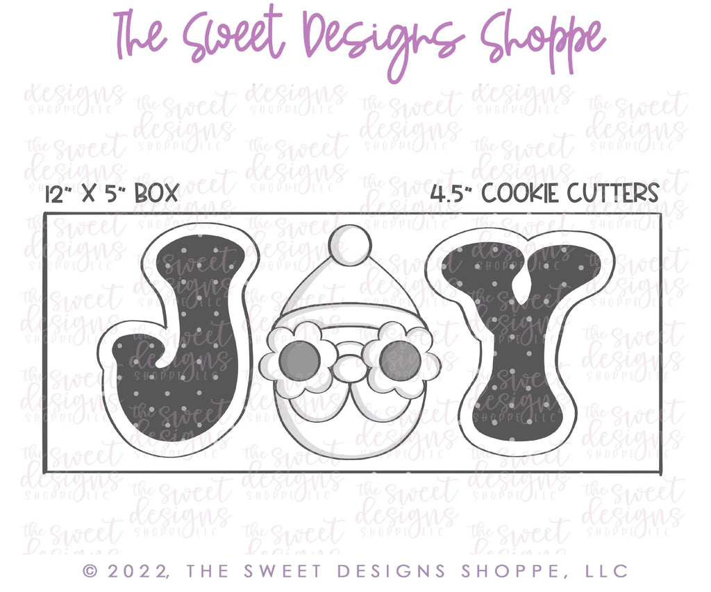 Cookie Cutters - JOY Groovy Santa Set - Set of 3 - Cookie Cutters - The Sweet Designs Shoppe - TSDS - - ALL,Christmas,Christmas / Winter,Christmas Cookies,Cookie Cutter,Fall,groovy,Mini Set,Mini Sets,Promocode,regular sets,Retro,set,sets