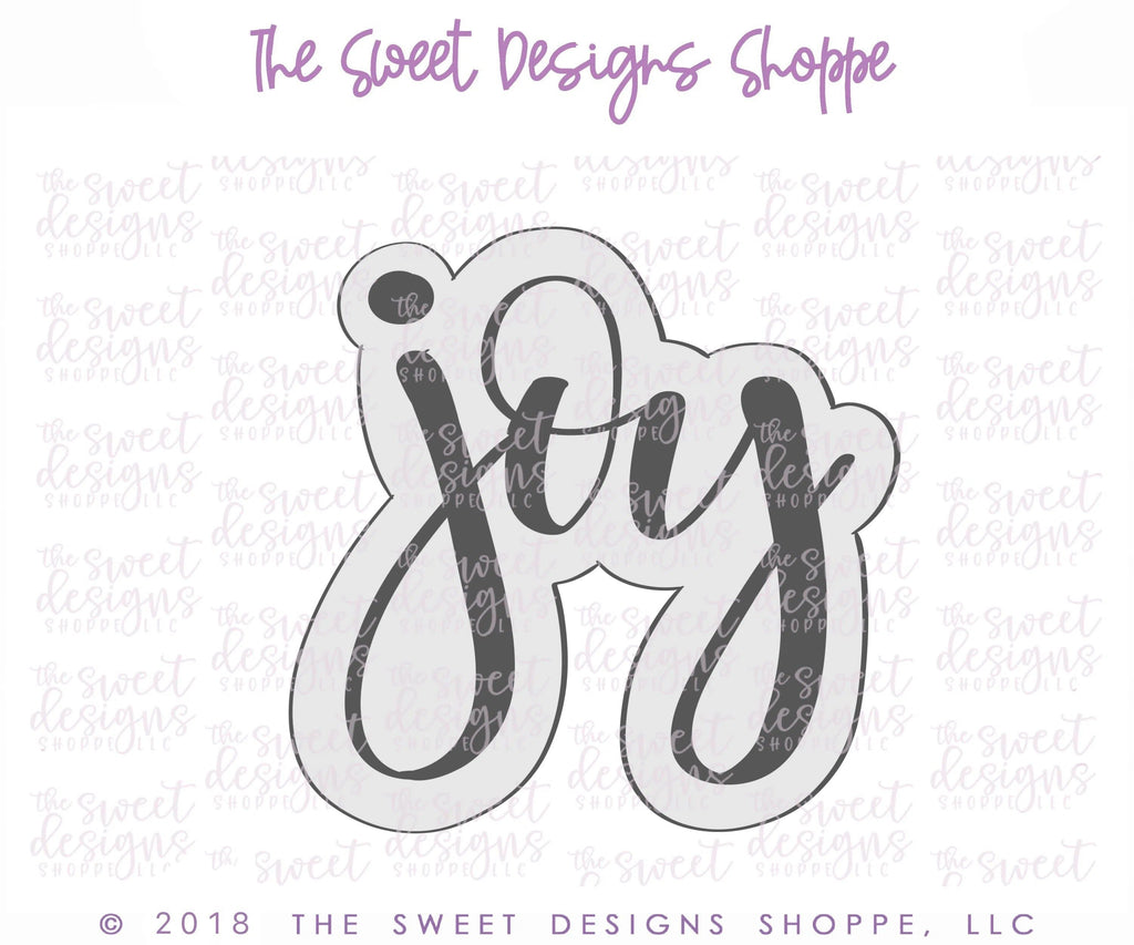 Cookie Cutters - Joy Hand Lettering Plaque - Cookie Cutter - The Sweet Designs Shoppe - - 2018, ALL, Christmas, Christmas / Winter, Cookie Cutter, Customize, Plaque, Plaques, PLAQUES HANDLETTERING, Promocode, Word