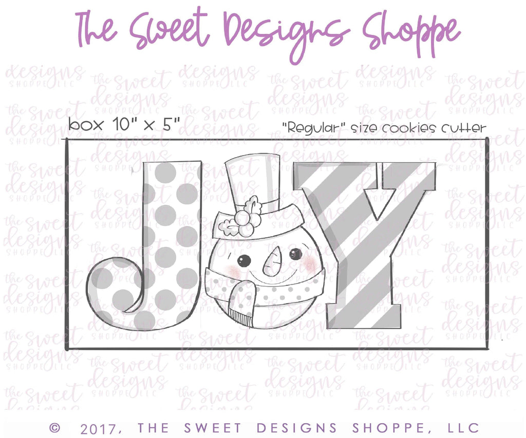 Cookie Cutters - JOY Set - 3 Piece Set - Cookie Cutters - The Sweet Designs Shoppe - TSDS - - ALL,Christmas,Christmas / Winter,Christmas Cookies,Cookie Cutter,Frosty,Joy,Promocode,regular sets,set,sets,snowman