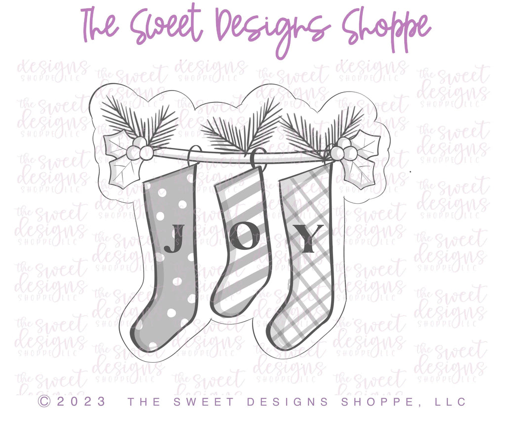 Cookie Cutters - JOY Stocking - Cookie Cutter - Sweet Designs Shoppe - - advent, Advent Calendar, ALL, Christmas, Christmas / Winter, Christmas Cookies, Cookie Cutter, modern, Promocode