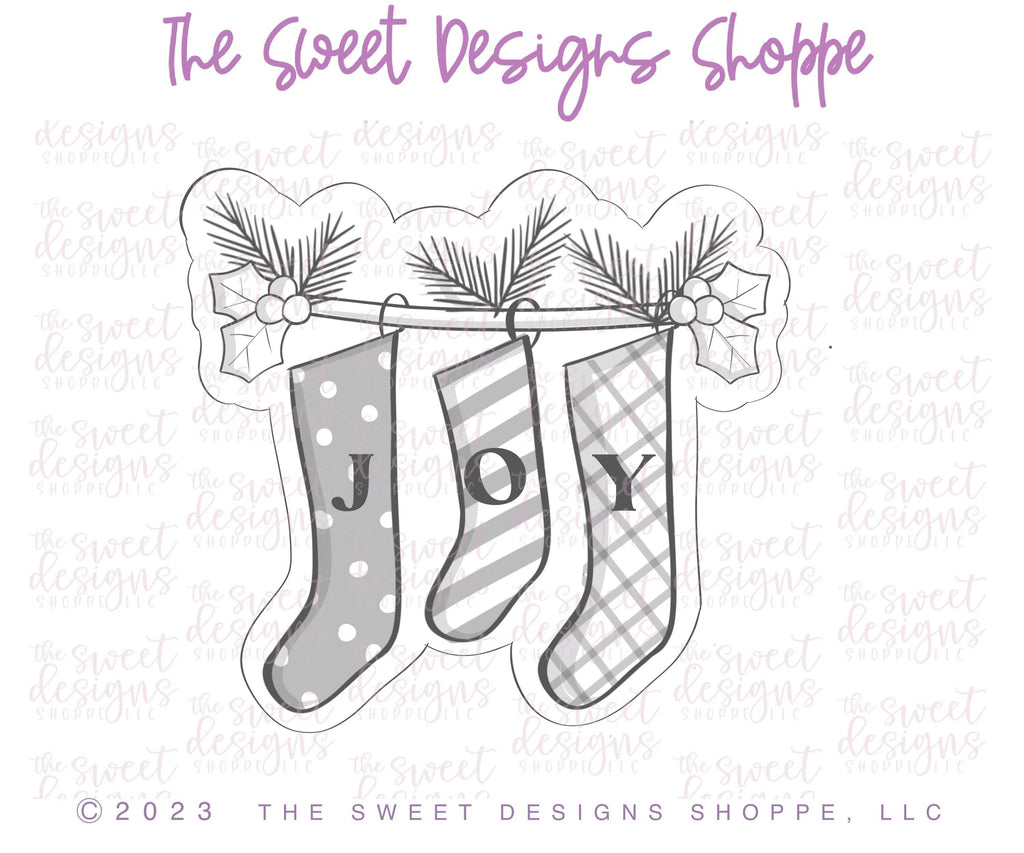 Cookie Cutters - JOY Stocking - Cookie Cutter - The Sweet Designs Shoppe - - advent, Advent Calendar, ALL, Christmas, Christmas / Winter, Christmas Cookies, Cookie Cutter, modern, Promocode