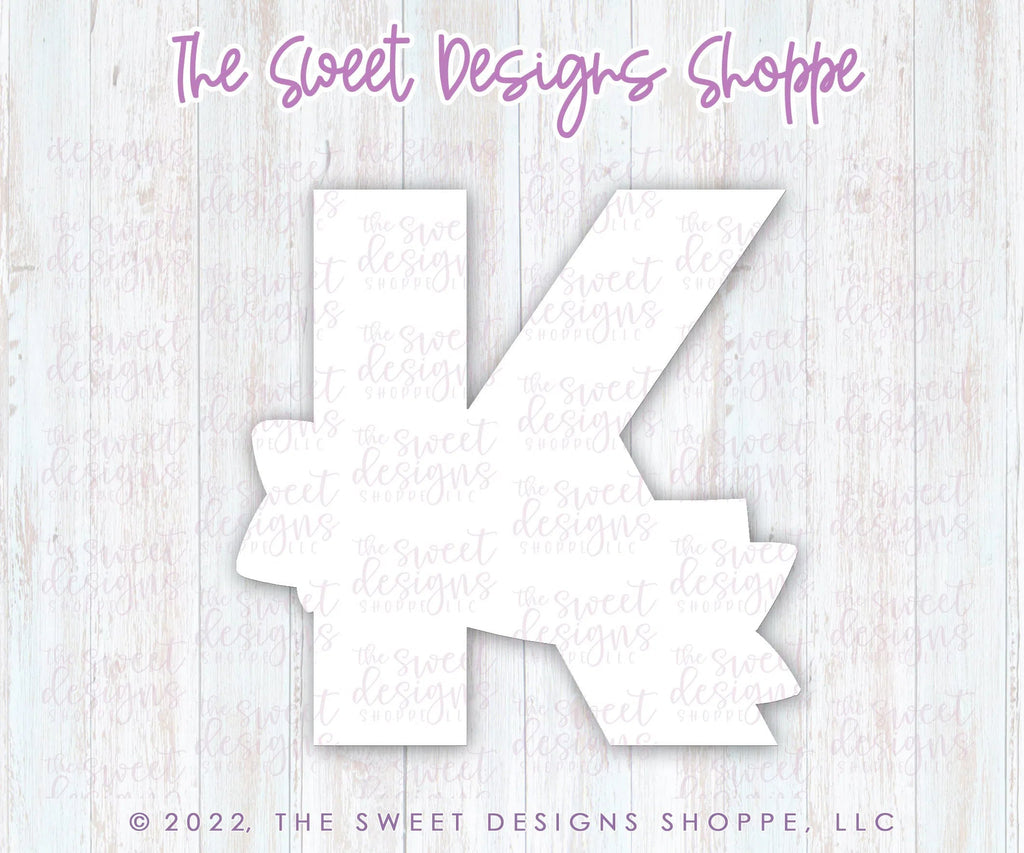 Cookie Cutters - K with Ribbon - Cookie Cutter - Sweet Designs Shoppe - - Accesories, ALL, Birthday, Cookie Cutter, Fonts, handlettering, kids, letter, Lettering, Letters, letters and numbers, Promocode
