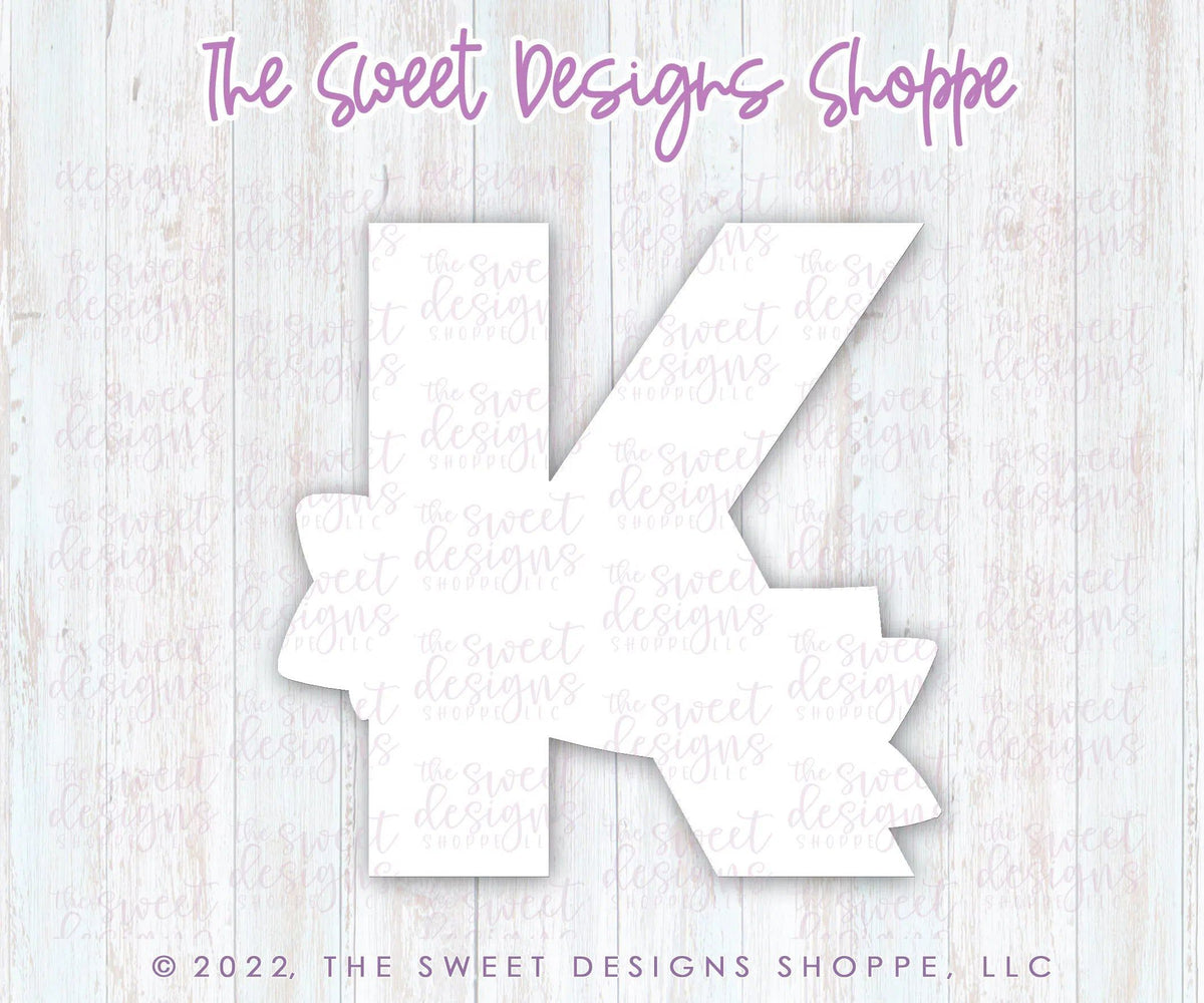 Cookie Cutters - K with Ribbon - Cookie Cutter - The Sweet Designs Shoppe - TSDS - - Accesories,ALL,Birthday,Cookie Cutter,Fonts,handlettering,kids,letter,Lettering,Letters,letters and numbers,Promocode,STL
