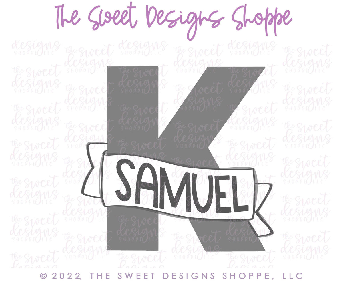 Cookie Cutters - K with Ribbon - Cookie Cutter - The Sweet Designs Shoppe - TSDS - - Accesories,ALL,Birthday,Cookie Cutter,Fonts,handlettering,kids,letter,Lettering,Letters,letters and numbers,Promocode,STL