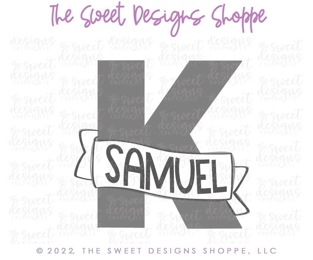 Cookie Cutters - K with Ribbon - Cookie Cutter - The Sweet Designs Shoppe - TSDS - - Accesories,ALL,Birthday,Cookie Cutter,Fonts,handlettering,kids,letter,Lettering,Letters,letters and numbers,Promocode