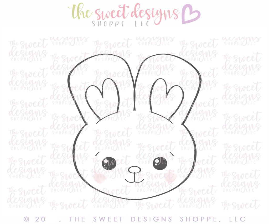 Cookie Cutters - Kawaii Bunny Face 2020 - Cookie Cutter - Sweet Designs Shoppe - - ALL, Animal, animal footprint, animal plaque, animal print, Animals, Animals and Insects, Cookie Cutter, easter, Easter / Spring, Promocode