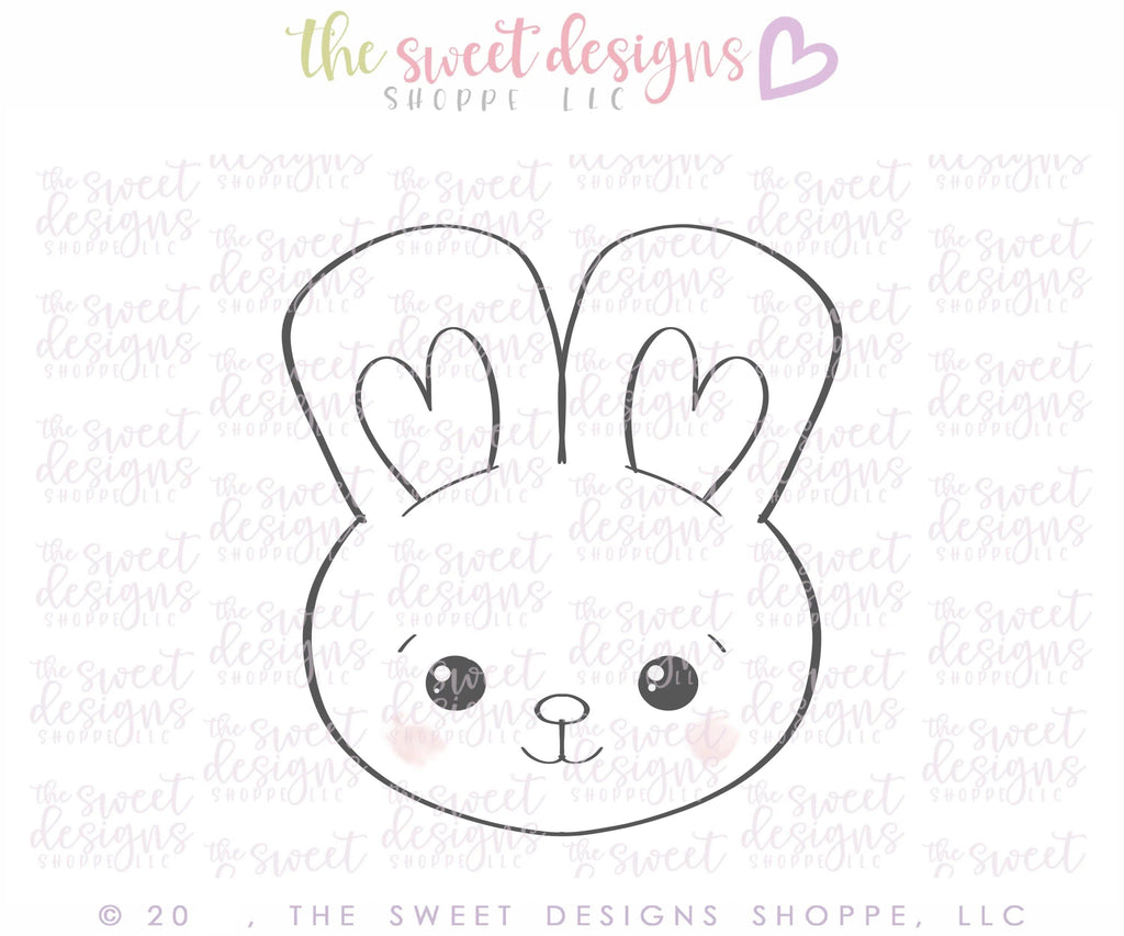 Cookie Cutters - Kawaii Bunny Face 2020 - Cookie Cutter - The Sweet Designs Shoppe - TSDS - - ALL,Animal,animal footprint,animal plaque,animal print,Animals,Animals and Insects,Cookie Cutter,easter,Easter / Spring,Promocode