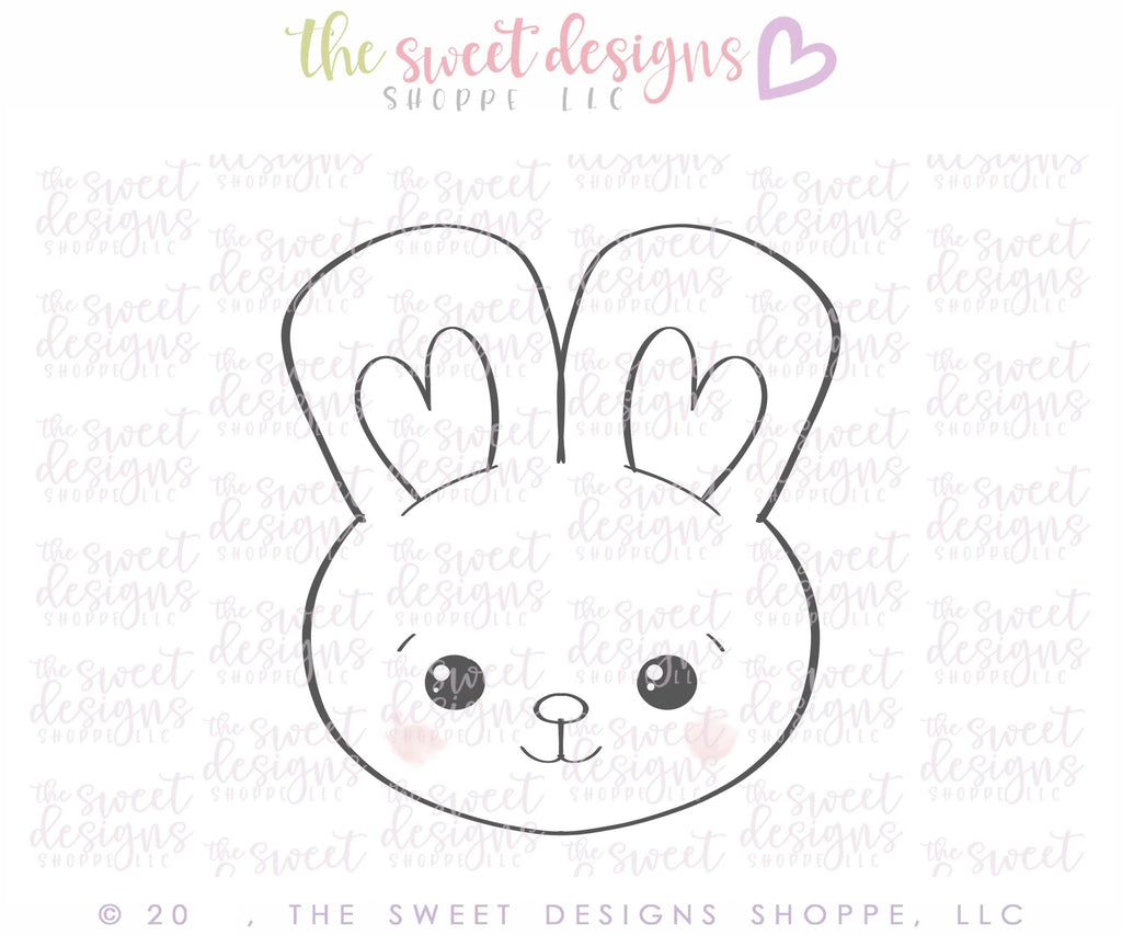 Cookie Cutters - Kawaii Bunny Face 2020 - Cookie Cutter - The Sweet Designs Shoppe - - ALL, Animal, animal footprint, animal plaque, animal print, Animals, Animals and Insects, Cookie Cutter, easter, Easter / Spring, Promocode