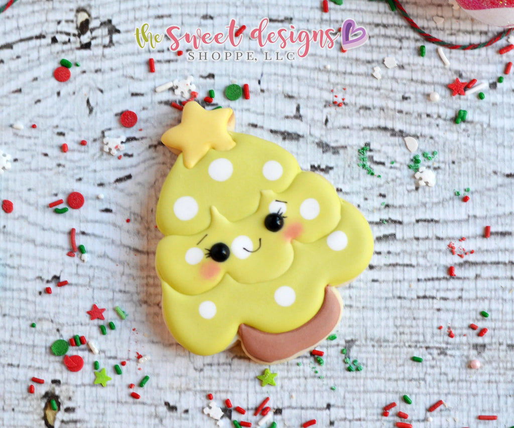 Cookie Cutters - Kawaii Christmas Tree with Star v2- Cookie Cutter - The Sweet Designs Shoppe - - ALL, Christmas, Christmas / Winter, Cookie Cutter, Decoration, Flower, Forest, Leaves, Nature, Ornament, Promocode, Tree, Winter