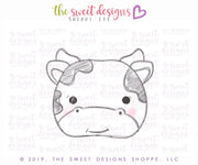 Cookie Cutters - Kawaii Cow Face - Cookie Cutter - The Sweet Designs Shoppe - TSDS - - ALL,Animal,Animals,Barn,Cookie Cutter,Cow,Promocode,STL