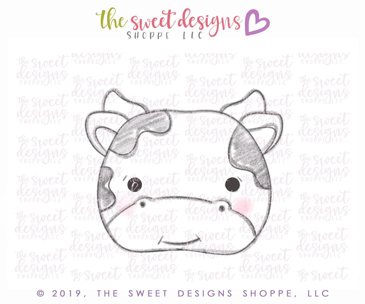 Cookie Cutters - Kawaii Cow Face - Cookie Cutter - The Sweet Designs Shoppe - TSDS - - ALL,Animal,Animals,Barn,Cookie Cutter,Cow,Promocode,STL