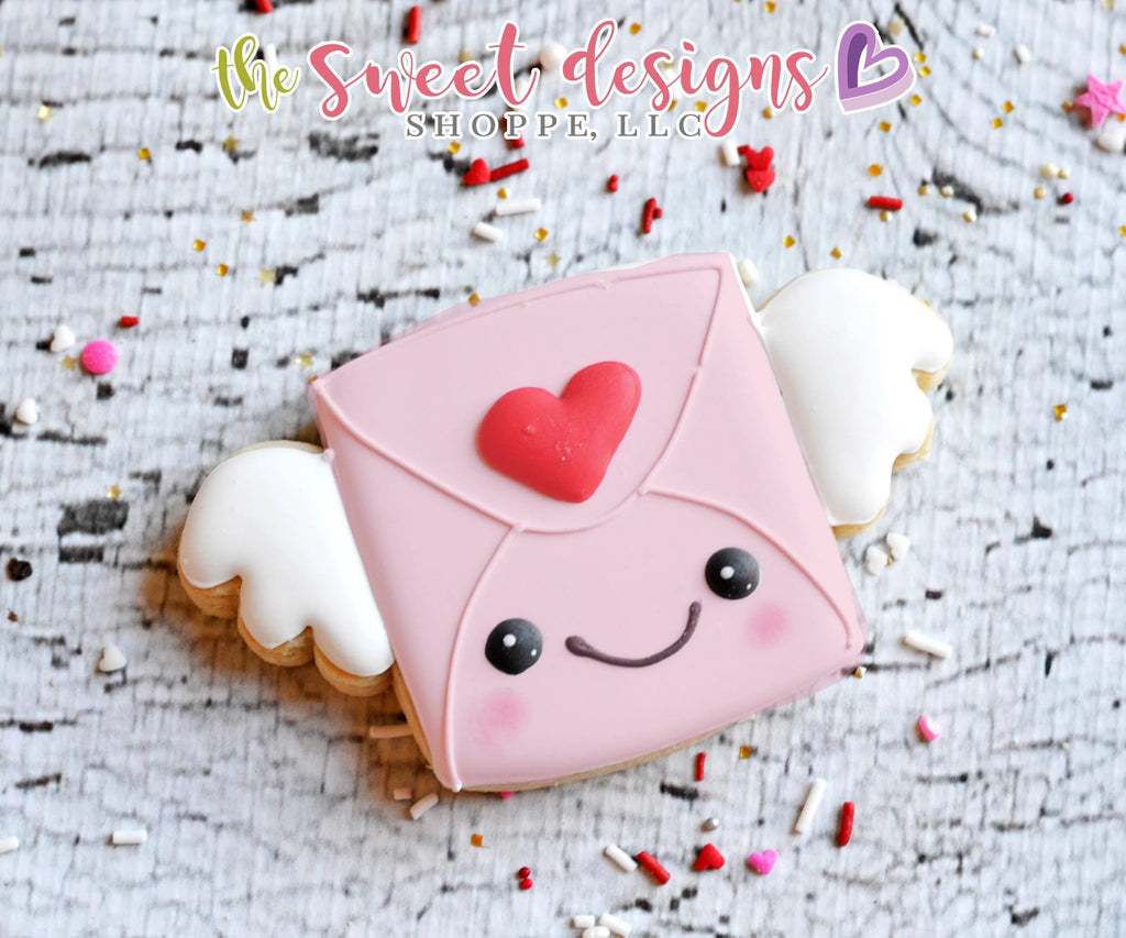 Cookie Cutters - Kawaii Envelope with Wings - Cookie Cutter - The Sweet Designs Shoppe - - ALL, Cookie Cutter, Envelope, Hearts, Love, Miscellaneous, Promocode, Valentines