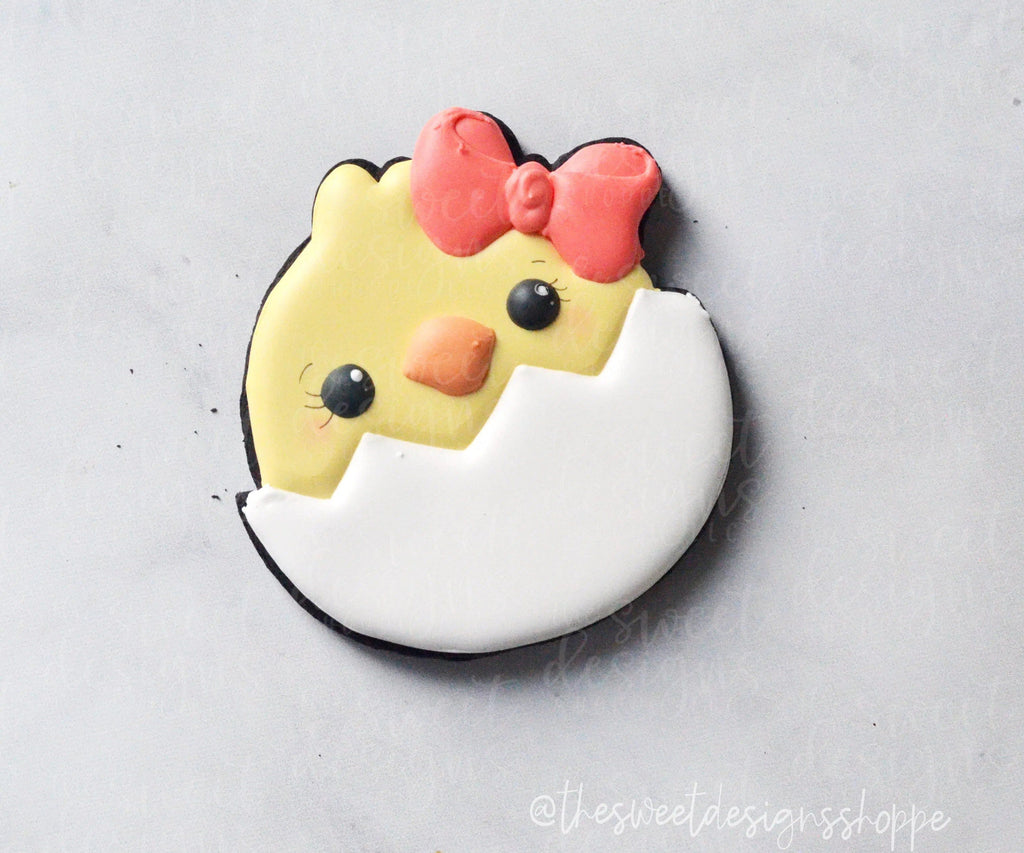 Cookie Cutters - Kawaii Girly Chick in Egg - Cookie Cutter - The Sweet Designs Shoppe - - 2019, ALL, Animal, Animals, Animals and Insects, Chick, chicken, Cookie Cutter, Easter, Easter / Spring, Egg, Girly, Promocode