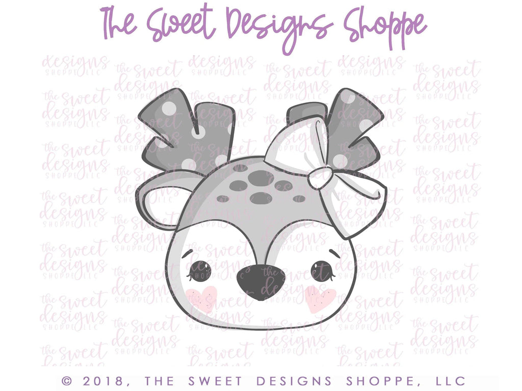 Cookie Cutters - Kawaii Girly Reindeer Face - Cookie Cutter - The Sweet Designs Shoppe - - ALL, Animal, Christmas, Christmas / Winter, Cookie Cutter, Decoration, Hipster, Promocode, Raindeer, Rudolph, Winter